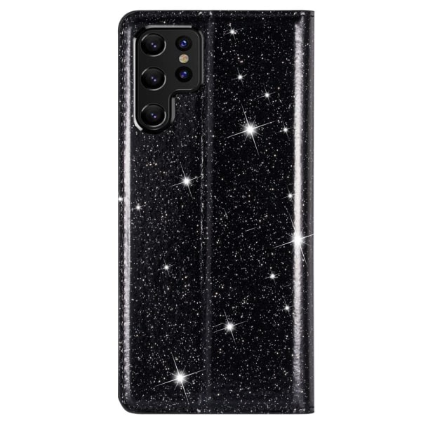 Glitter Pungetui Samsung Galaxy S22 Ultra Sort