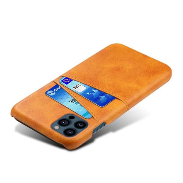 Lædercover med kortholder til iPhone 13 Pro Cognac