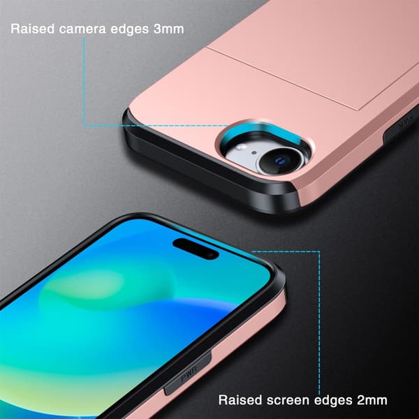 Skal Kortfack iPhone 16e Roséguld