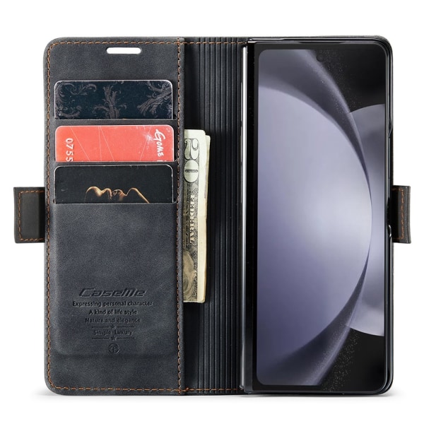 CaseMe Slim Plånboksfodral Samsung Galaxy Z Fold 5 Svart