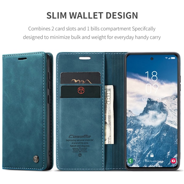 CaseMe Slim Wallet Case Samsung Galaxy S25 Blå