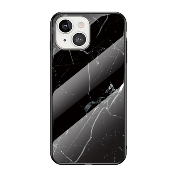 Hærdet Glas iPhone 13 Cover Sort Marmor