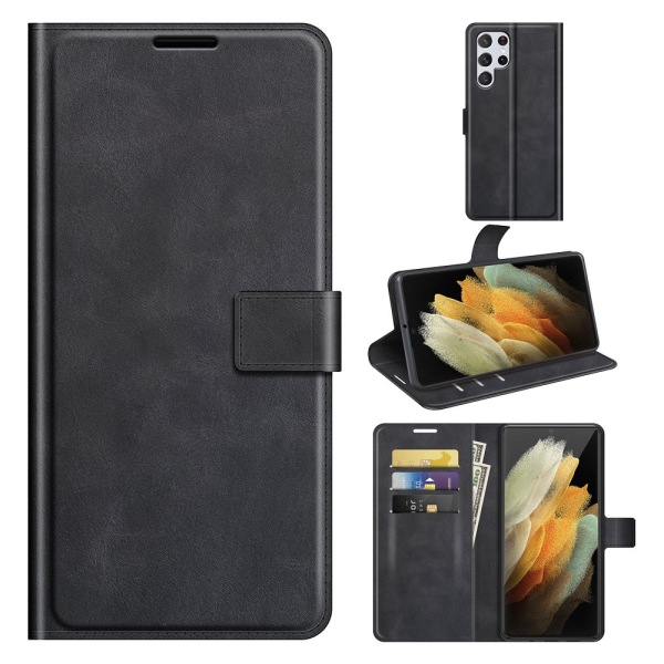 Leather Wallet Samsung Galaxy S22 Ultra Black