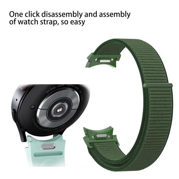 Full Fit Nylon Armbånd Samsung Galaxy Watch 6 44mm Grøn