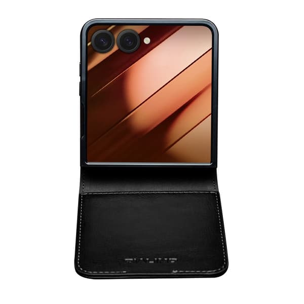 Qialino Leather Wallet Case Samsung Galaxy Z Flip 7 Black