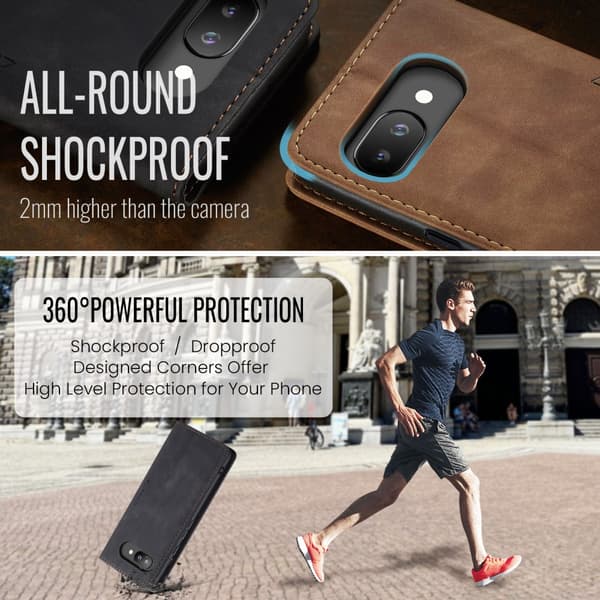 CaseMe Slim Plånboksfodral Google Pixel 9a Svart