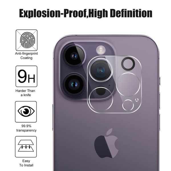 Linsebeskyttelse iPhone 15 Pro Hærdet Glas