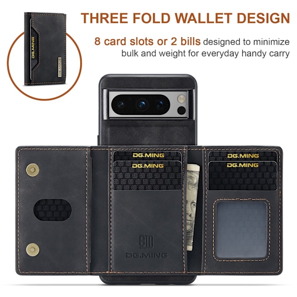 DG.MING Magnetic Card Slot Case Google Pixel 8 Pro Black