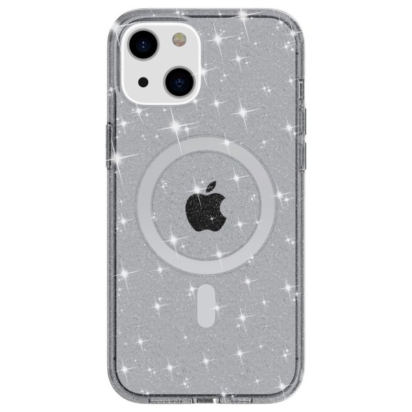 Glitter MagSafe Skal iPhone 14 Transparent Svart