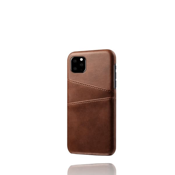 Korttilallinen nahkakuori iPhone 11 Prolle, ruskea