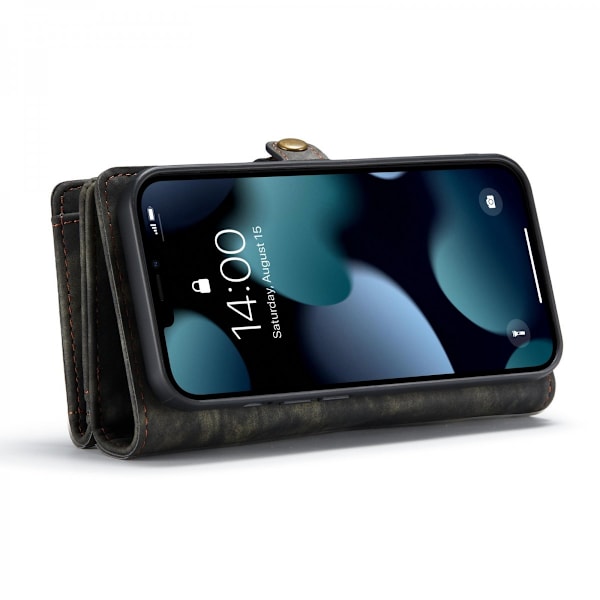 CaseMe Multi-Slot 2 i 1 Plånboksfodral iPhone 13 Mini Harmaa