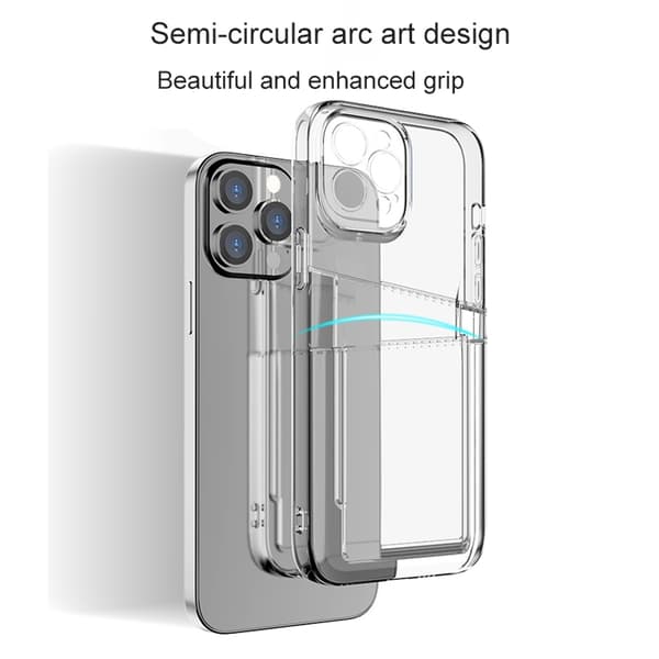 Etui med kortholder til iPhone 12 Pro Max Transparent