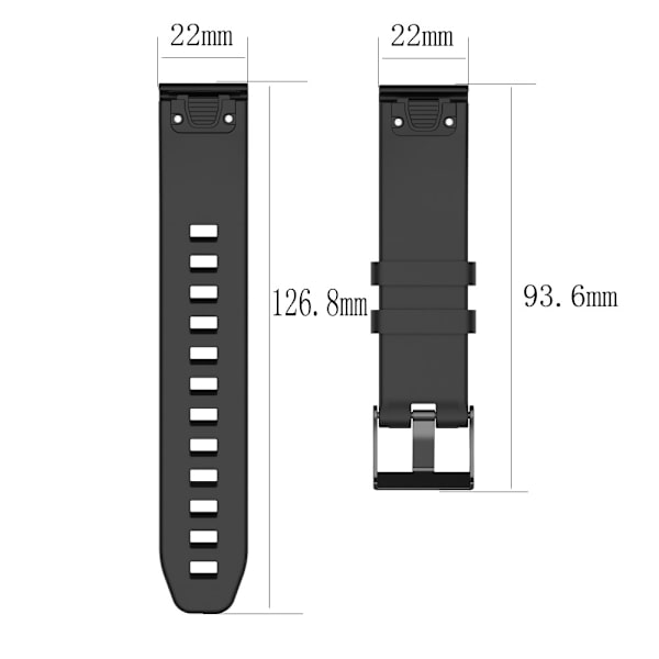 Silikonarmband Garmin Fenix 5/5 Plus Svart