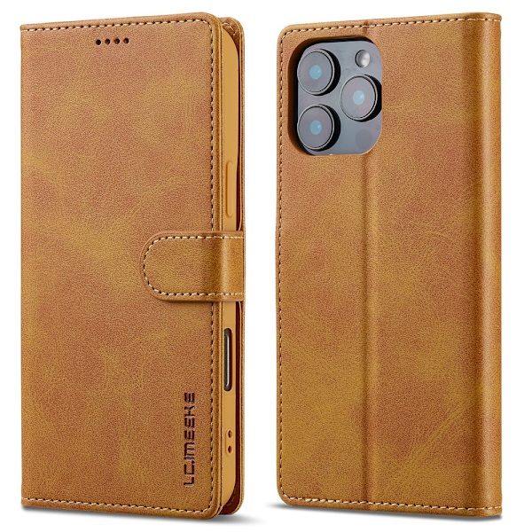 LC.IMEEKE Plånboksfodral iPhone 16 Pro Max Cognac