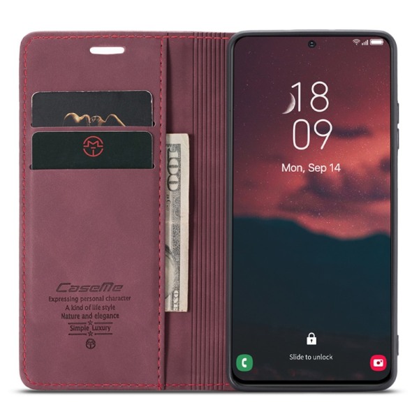 CaseMe Slim Plånboksfodral Samsung Galaxy S24 Plus Röd
