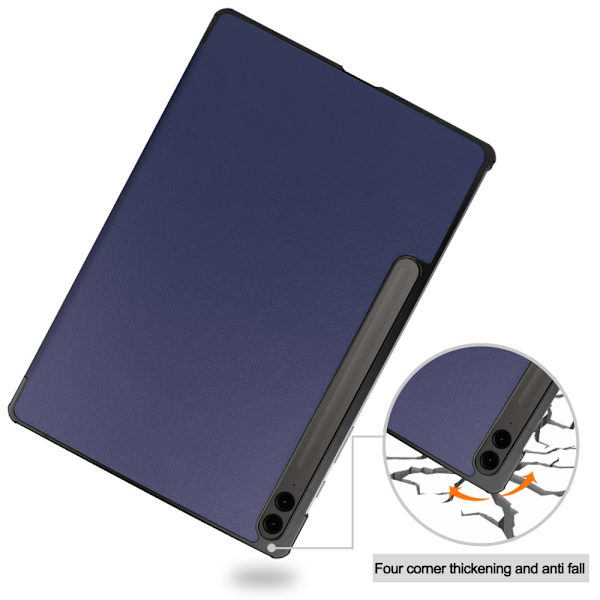 Samsung Galaxy Tab S9 FE Plus Etui Tri-fold Mørkeblå