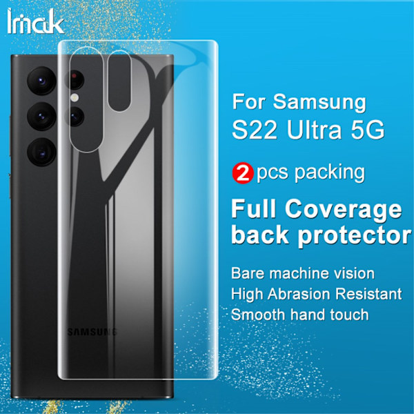 Imak 2-pack Hydrogel-taustasuojat Samsung Galaxy S22 Ultra -puhelimeen