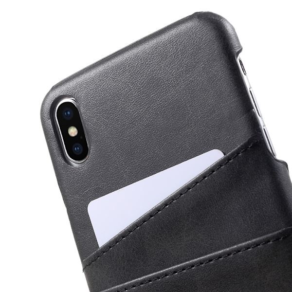 Läderskal Med Kortfack iPhone XS Max Svart
