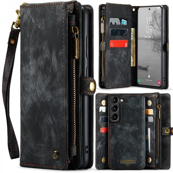 CaseMe Multi-Slot 2 in 1 Wallet Case Galaxy S23 Black