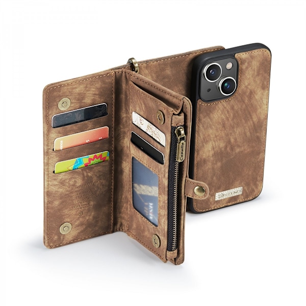CaseMe Multi-Slot 2 i 1 Lompakkokotelo iPhone 13 Ruskea