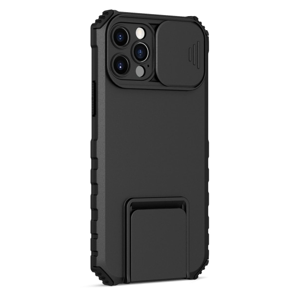 Kickstand Skal iPhone 15 Pro Max Kameraskydd Svart