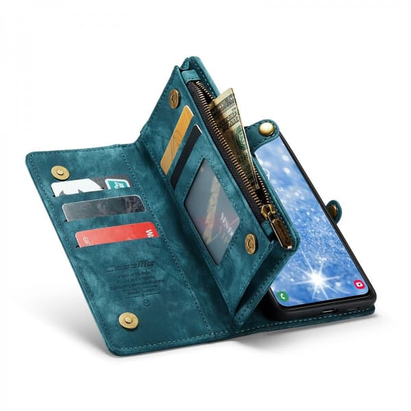 CaseMe Multi-Slot 2 i 1 Plånboksfodral Galaxy S24 Plus Sininen