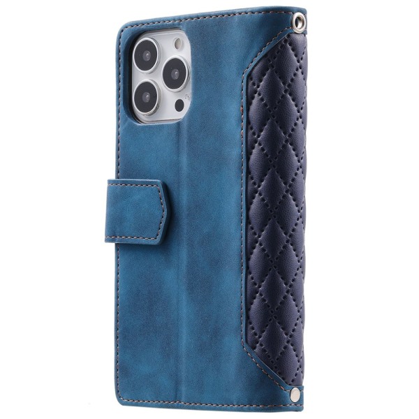 iPhone 14 Pro Max -lompakkokotelo, pehmustettu sininen