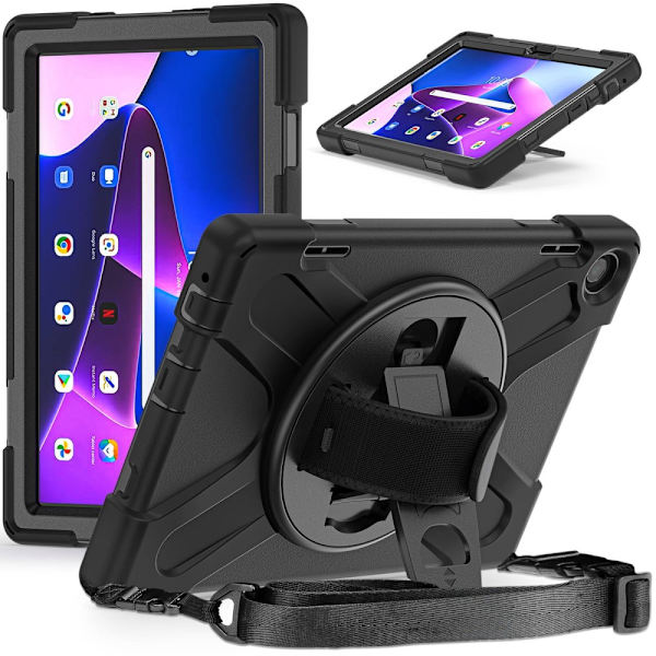 Lenovo Tab M10 (3rd gen) Stöttåligt Hybridskal Svart