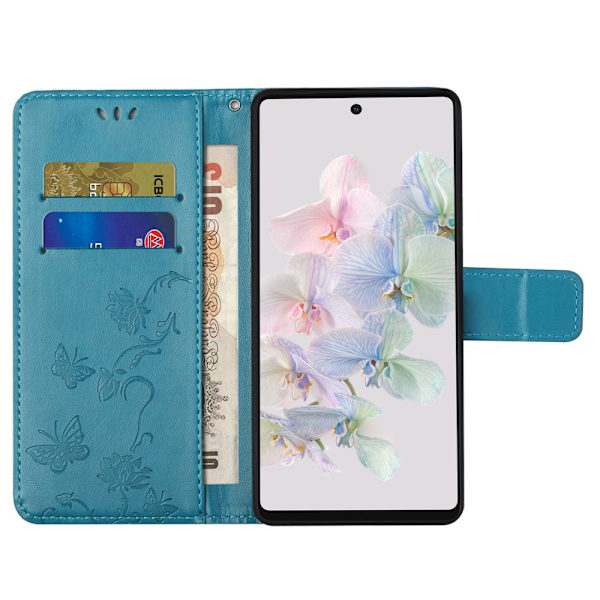 Læderetui Sommerfugle Google Pixel 7a Blå