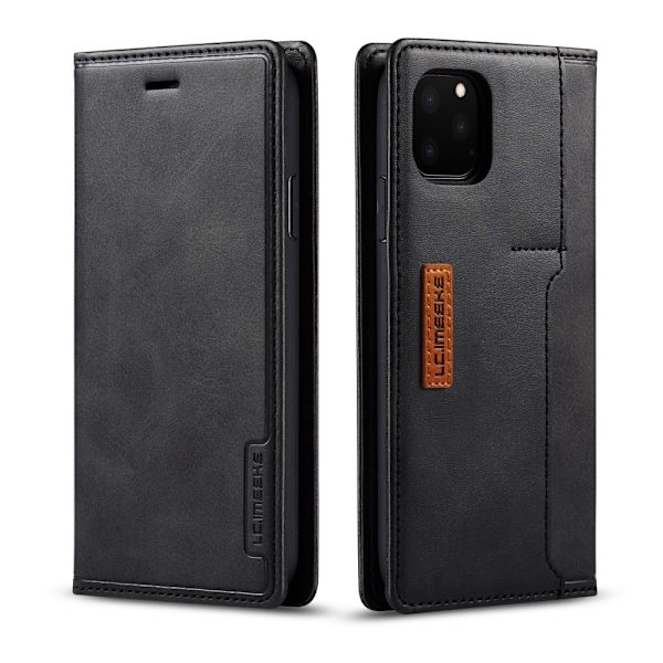 LC.IMEEKE Nahkakotelokotelo iPhone 11 Pro Max Musta