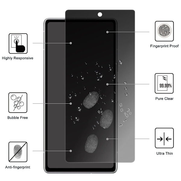 Privacy Skärmskydd Google Pixel 7a Härdat Glas