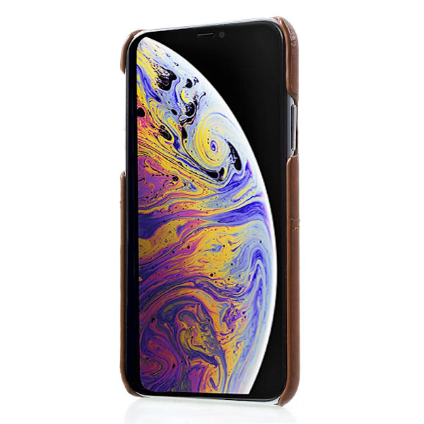 Korthållare Läderskal iPhone X/XS Brun