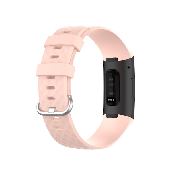 Silikonarmband Till Fitbit Charge 3/4 Rosa (L)