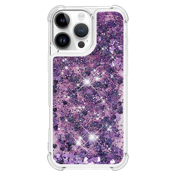 Glitter Bling TPU Skal iPhone 16 Pro Max Lila