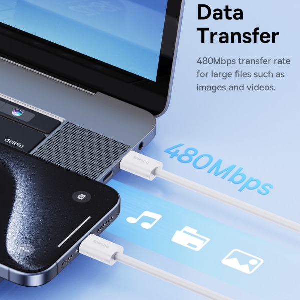 Baseus Superior 30W USB-kaapeli USB-C - USB-C 1m Valkoinen