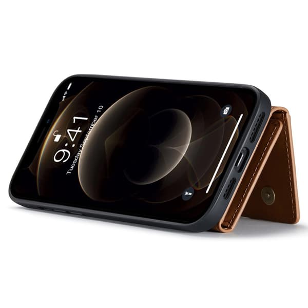 DG.MING 2-i-1 Magnetiskt Skal Med Kortfack iPhone 15 Cognac