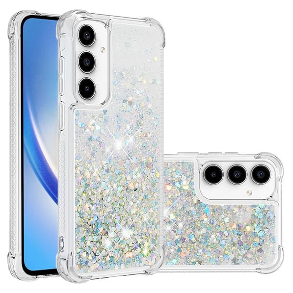 Glitter Bling TPU Skal Samsung Galaxy A55 Silver