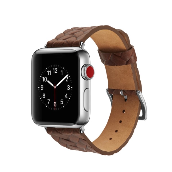 Vävd Läderarmband Apple Watch 42/44/45/49 mm Brun