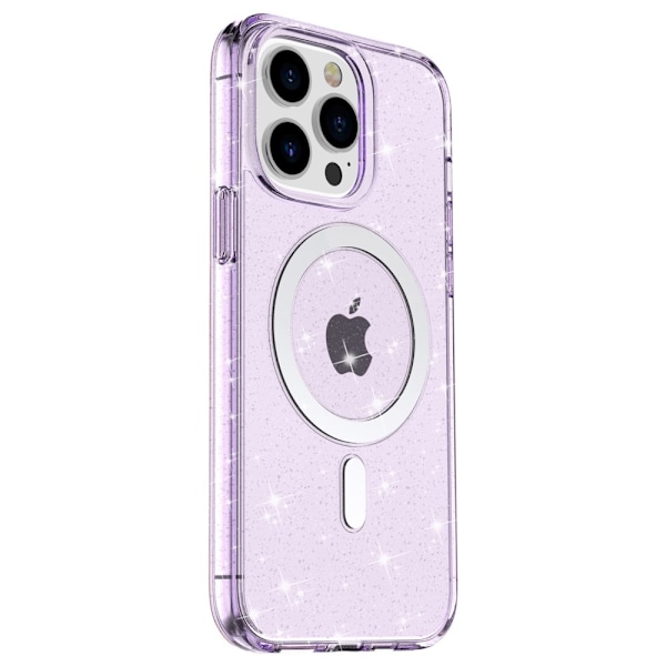 Glitter MagSafe Skal iPhone 14 Pro Transparent Lila