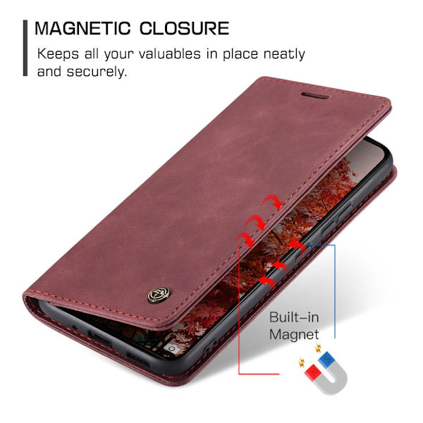 CaseMe Slim Lompakkokotelo Xiaomi 14 Pro Punainen