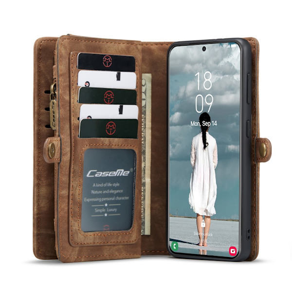 CaseMe Pungetui Galaxy S21 FE Multi-Slot Brun