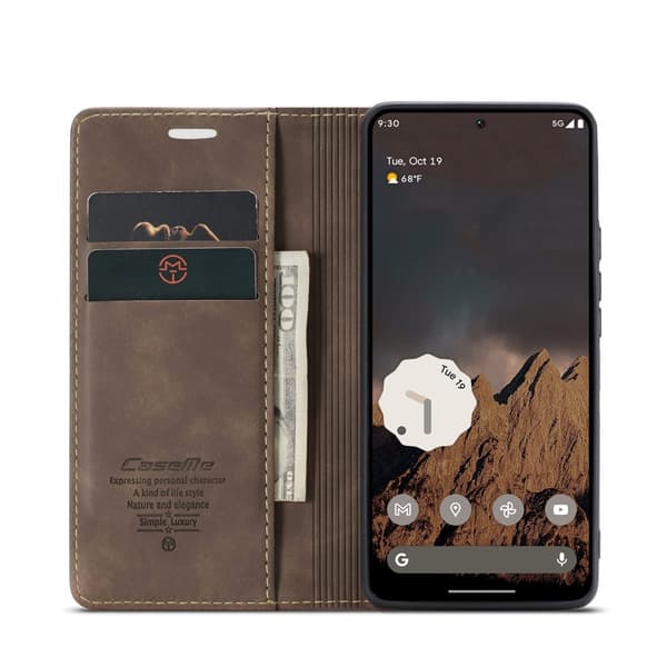CaseMe Slim Plånboksfodral Google Pixel 9a Brun