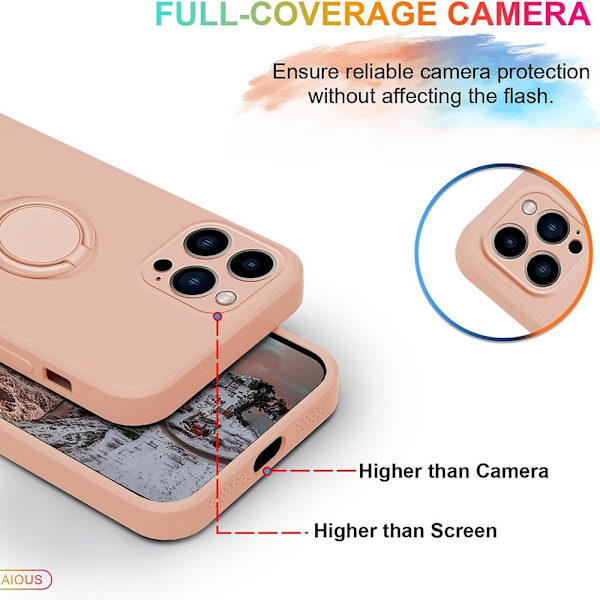 iPhone 16 Pro Max Skal Med Ringholder Rosa