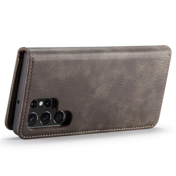 DG.MING 2-in-1 Magnet Wallet Samsung Galaxy S22 Ultra Brown