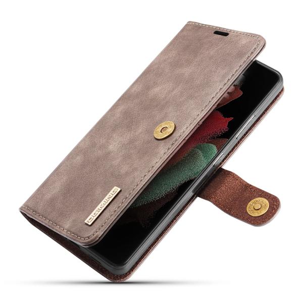 DG.MING 2-in-1 Magnet Wallet Samsung Galaxy S21 Ultra Brown