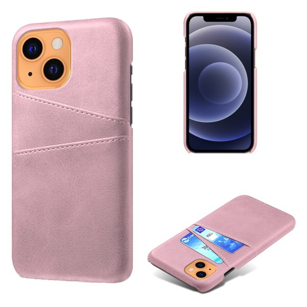 Læderskal med kortholder iPhone 13 Mini Rosa