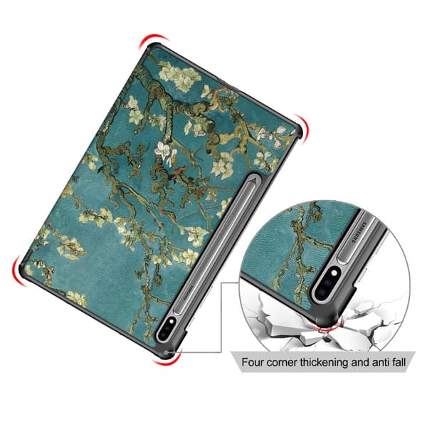 Samsung Galaxy Tab S7/S8 Kotelo Tri-fold Kirsikankukat