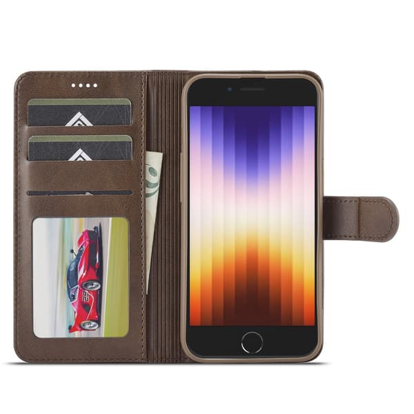 LC.IMEEKE Plånboksfodral iPhone 16e Brun