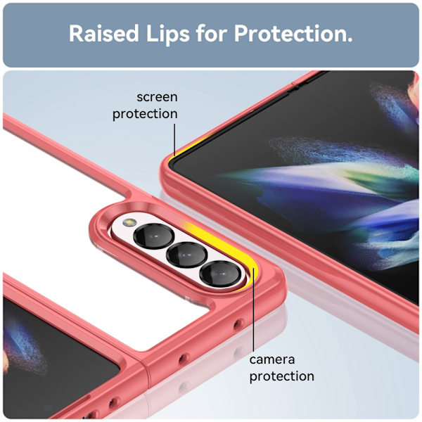 Edge Crystal Hybrid Case Samsung Galaxy Z Fold 4 Punainen