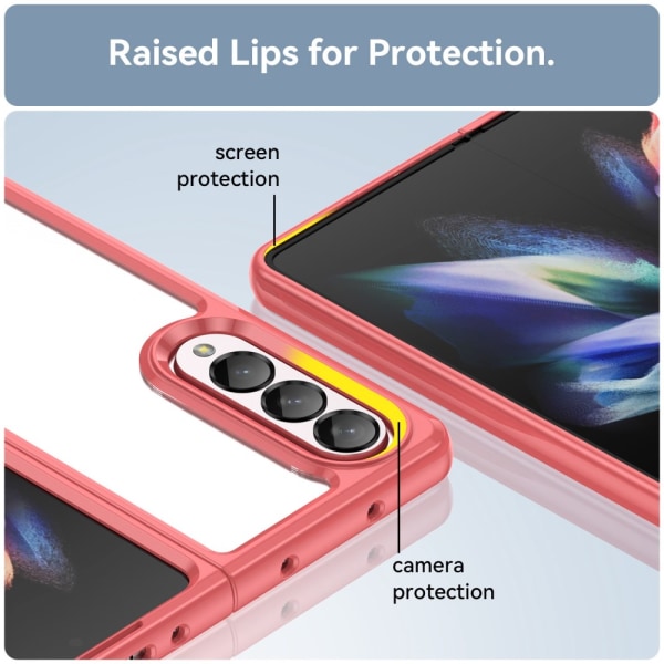 Edge Crystal Hybrid Case Samsung Galaxy Z Fold 4 Rød